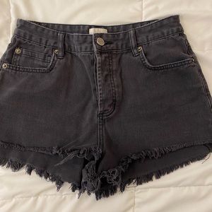 Black Vintage washed jean shorts